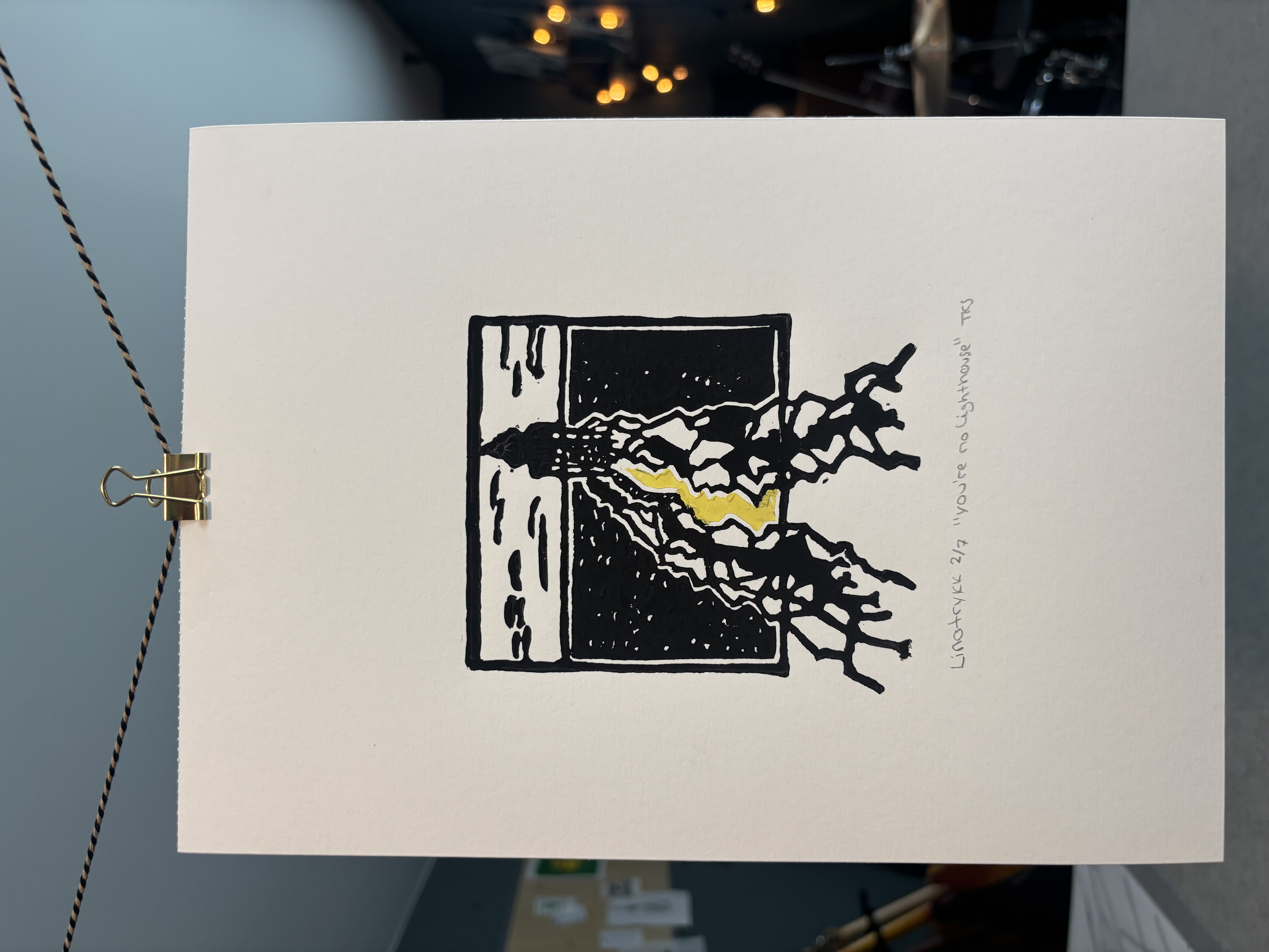 You're No Lighthouse — lino print